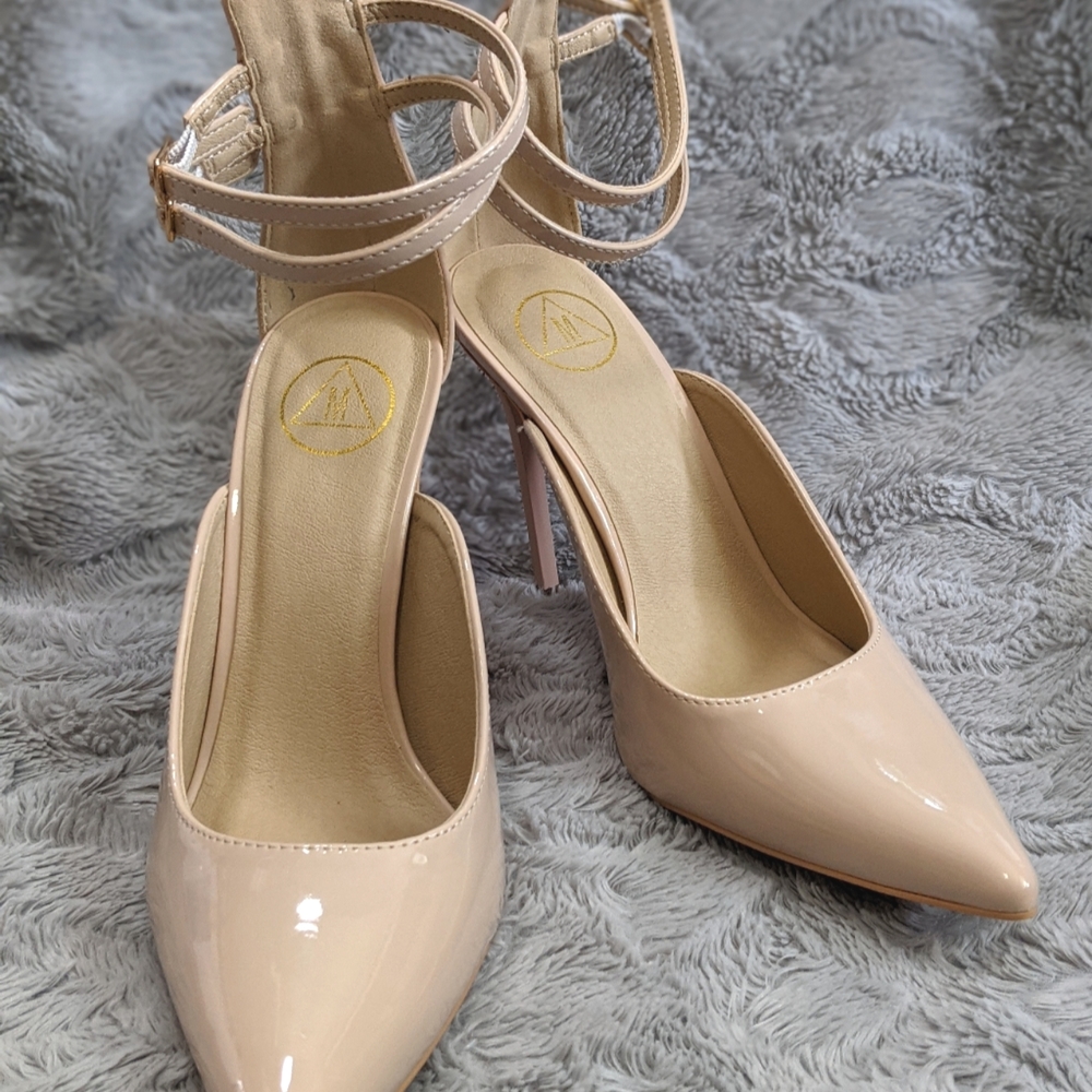 Missguided Nude Patent Stiletto Heels